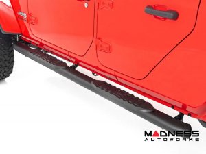 Jeep Gladiator JT Side Steps - Oval Nerf Steps - Rough Country Jeep Gladiator JT Side Steps - Oval Nerf Steps - Rough Country